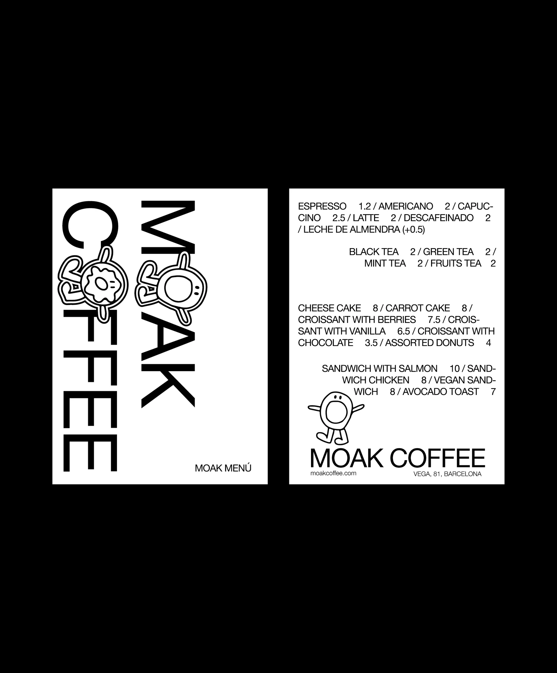 Moak Coffee carta impresa