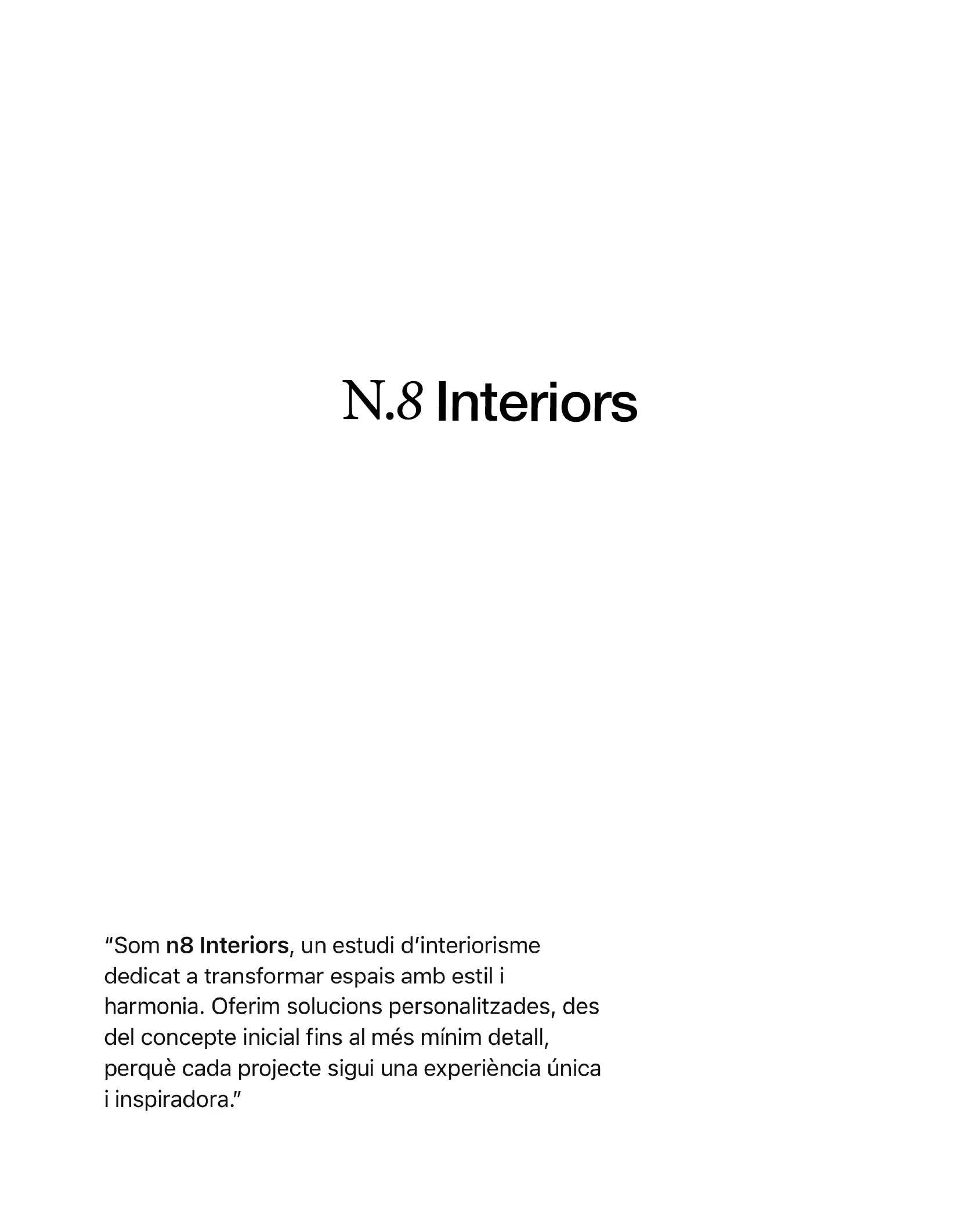 N8 Interiors logotip i manifest